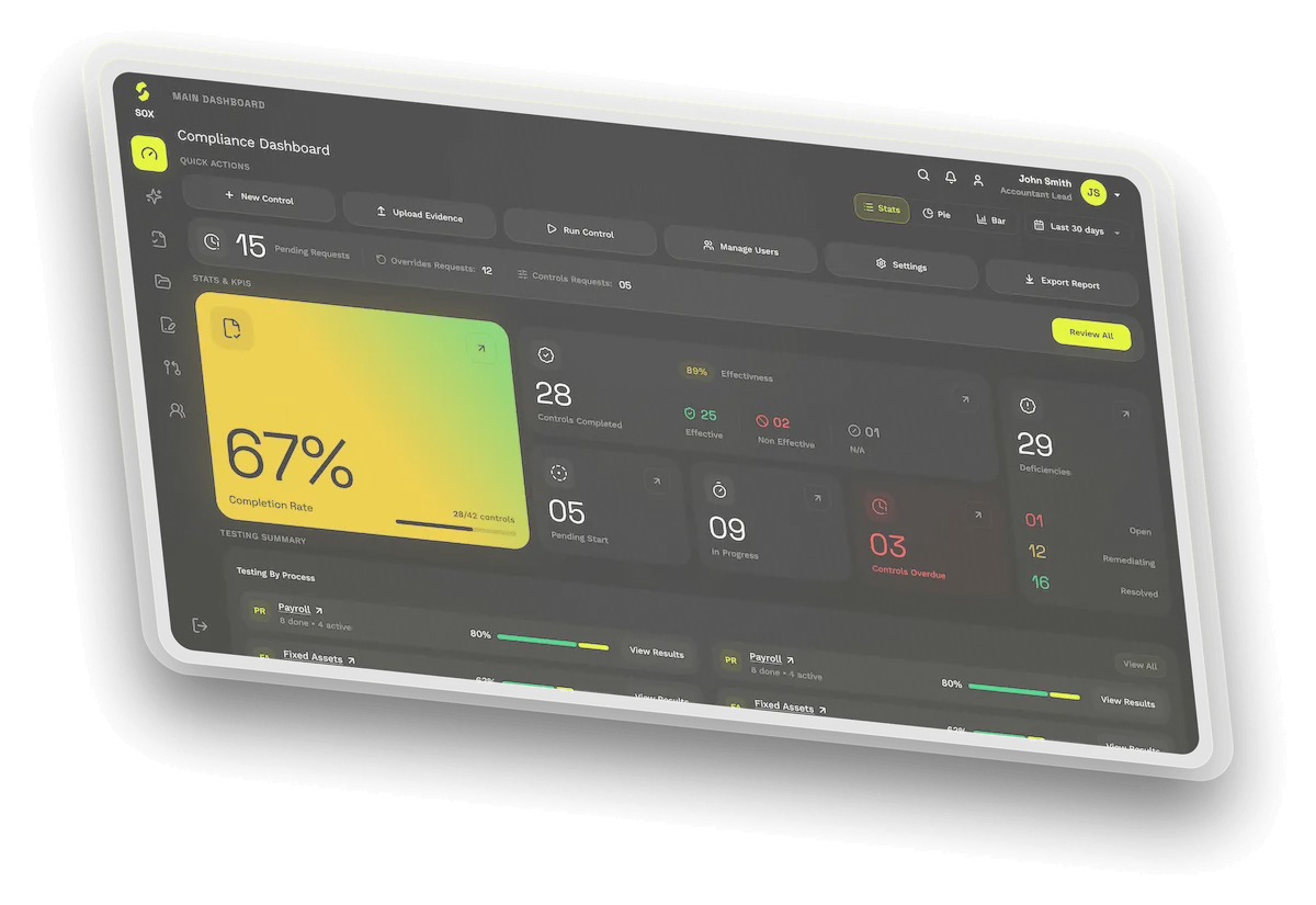 SOX-AI dashboard preview